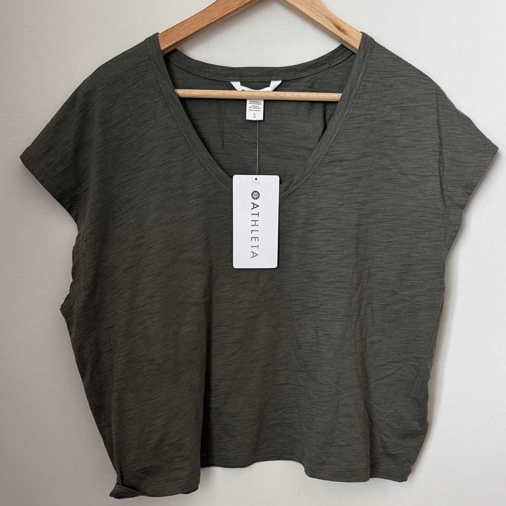 Athleta Classic Slub Tee Light Green Size L